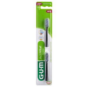 GUM ActVital Sonic elektrilise hambaharja vahetatav otsik (must)
