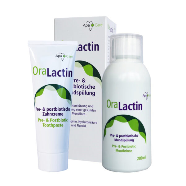 ApaCare® OraLactin pre- ja postbiootiline suuvesi ning hambapasta